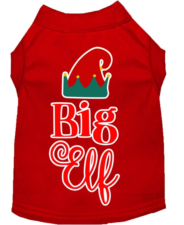 Big Elf Screen Print Dog Shirt Red XL